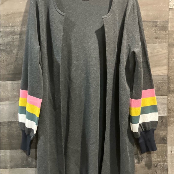 Boden Berkshire Coatigan Cardigan Topper Sweater Coat Stripe Sleeves Size 12‎ - Picture 2 of 7